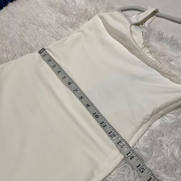 Because of Alice BOA Asymmetric Midi Dress in White Medium NWT - Picture 4 of 8